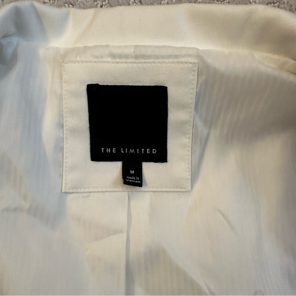The Limited Ivory White Double-Breasted Fitted Blazer Jacket | Medium - Picture 4 of 8